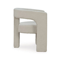 Sovi Accent Chair, Cushioned Seating, Barrel Back with Cutout Design, Ivory - BM318663