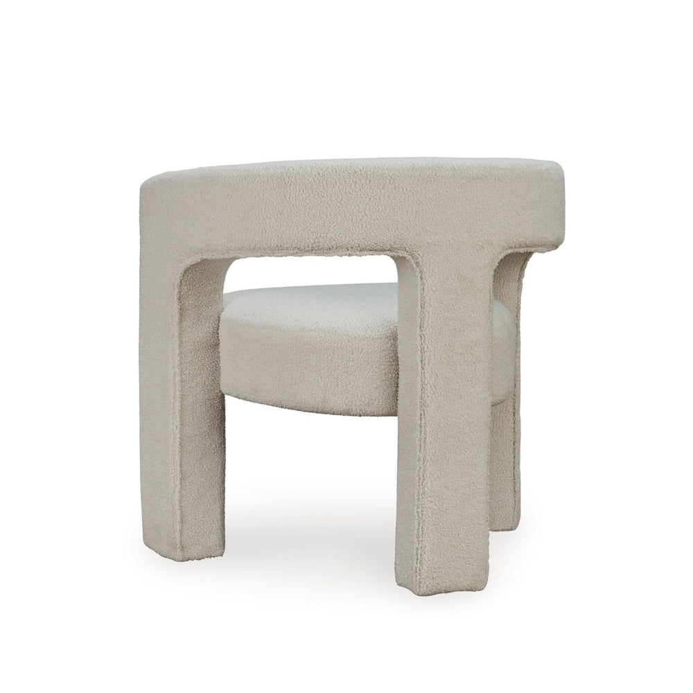 Sovi Accent Chair, Cushioned Seating, Barrel Back with Cutout Design, Ivory - BM318663