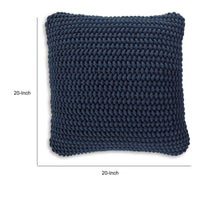 Ako Accent Pillow Set of 4, 20 Inch Square, Handwoven Navy Blue Cotton - BM318670