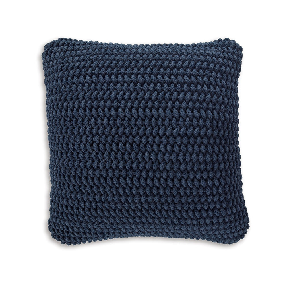 Ako Accent Pillow Set of 4, 20 Inch Square, Handwoven Navy Blue Cotton - BM318670