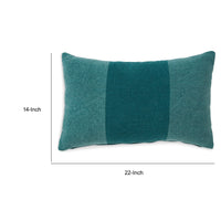 Ako Lumbar Pillow Set of 4, 14 x 22, Stonewashed Stripe Design, Teal Blue - BM318676