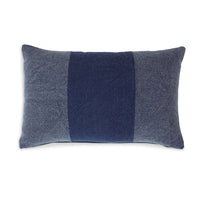 Ako Lumbar Pillow Set of 4, 14 x 22 Slim, Stonewashed Striped, Navy Blue - BM318677