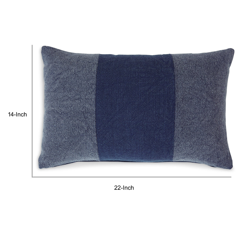 Ako Lumbar Pillow Set of 4, 14 x 22 Slim, Stonewashed Striped, Navy Blue - BM318677