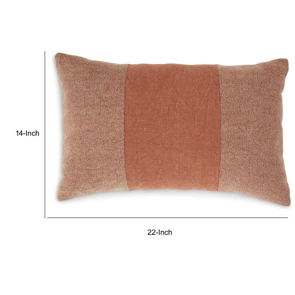 Ako Lumbar Pillow Set of 4, 14 x 22 Slim, Stonewashed Striped, Spice Pink - BM318679