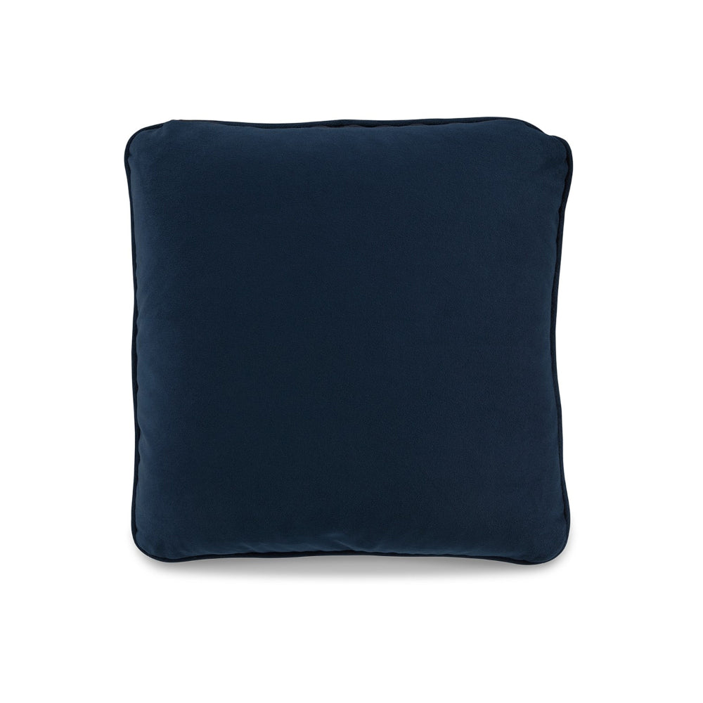 Wali Pillow Set of 4, 20 Inch Square, Feather Fill, Velvety Navy Blue - BM318681