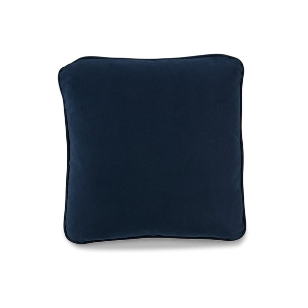 Wali Pillow Set of 4, 20 Inch Square, Feather Fill, Velvety Navy Blue - BM318681