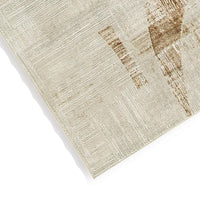 Wony 8 x 10 Large Area Rug, Abstract Pattern, Gray and Beige Polyester  - BM318685