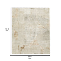 Wony 8 x 10 Large Area Rug, Abstract Pattern, Gray and Beige Polyester  - BM318685