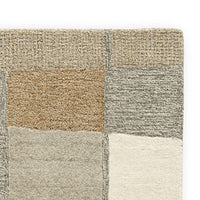 Teon 5 x 7 Medium Area Rug, Woven Geometric Pattern Gray Taupe Wool  - BM318688