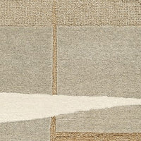 Teon 5 x 7 Medium Area Rug, Woven Geometric Pattern Gray Taupe Wool  - BM318688