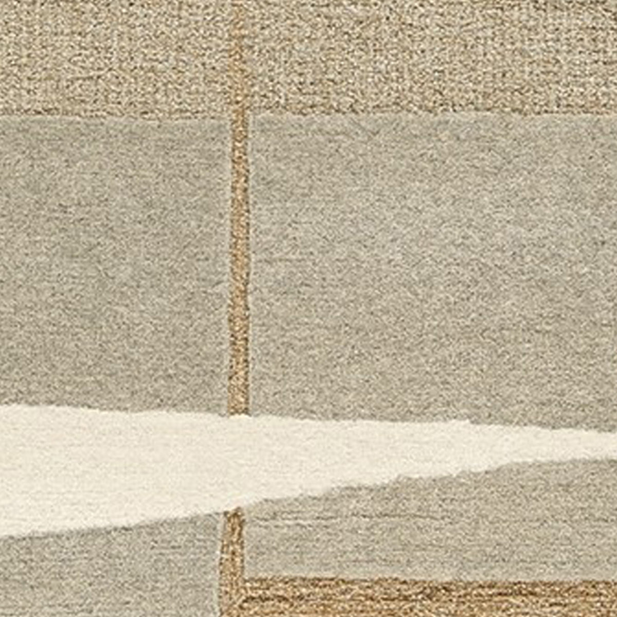 Teon 5 x 7 Medium Area Rug, Woven Geometric Pattern Gray Taupe Wool  - BM318688