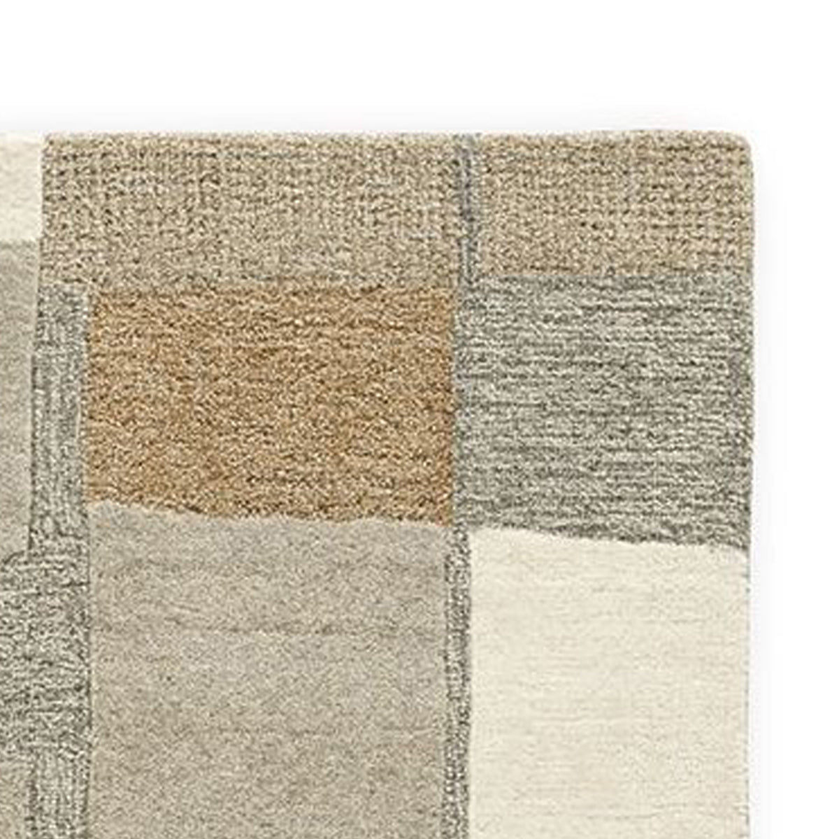 Teon 8 x 10 Large Area Rug, Handwoven Geometric Pattern, Taupe Gray Wool  - BM318689