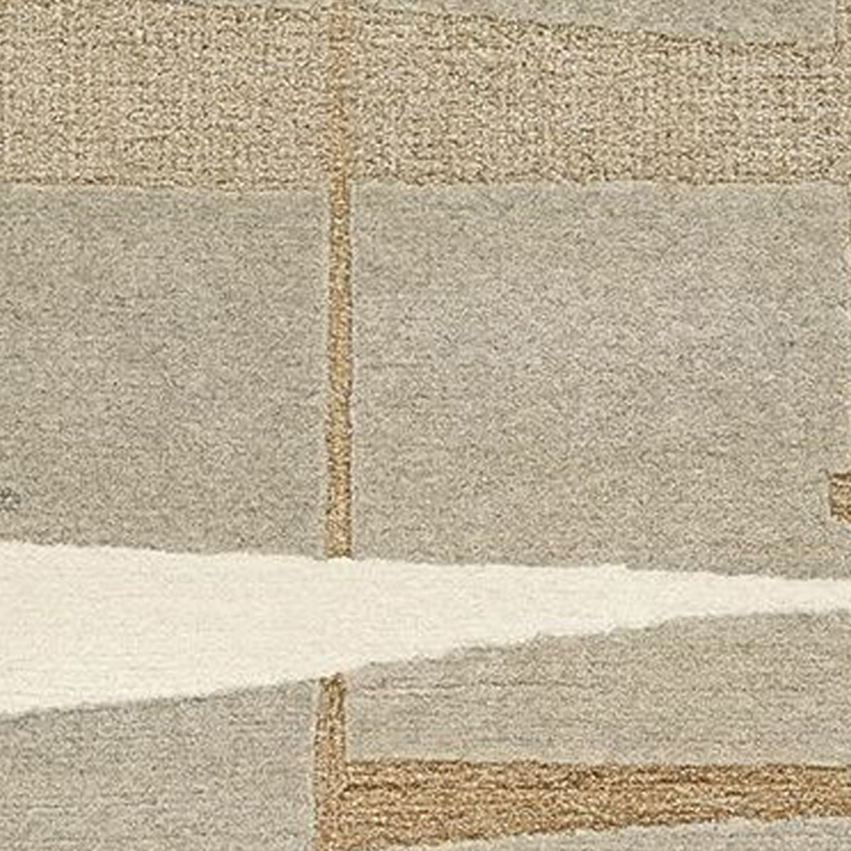Teon 8 x 10 Large Area Rug, Handwoven Geometric Pattern, Taupe Gray Wool  - BM318689
