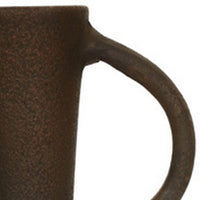 Adea Flower Vase, Antiqued Amphora Shape, Thin Neck Style, Brown Terracotta - BM318697