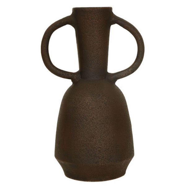 Adea Flower Vase, Antiqued Amphora Shape, Thin Neck Style, Brown Terracotta - BM318697