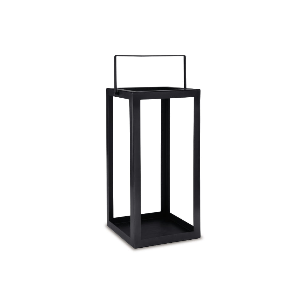 Iana Lantern, Decorative Farmhouse Cage Style, Handle, Black Metal - BM318705