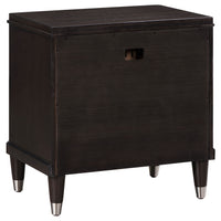 Amber Nightstand, 2 Drawers, Round Metal Knobs, Tapered Legs, Brown Wood  - BM318870