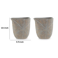 Denver Vase Set of 2, 11 Inch, Starburst Pattern, Antique Gold Polyresin  - BM318927