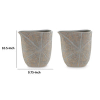 Denver Vase Set of 2, 11 Inch, Starburst Pattern, Antique Gold Polyresin  - BM318927