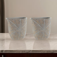 Denver Vase Set of 2, 11 Inch, Starburst Pattern, Antique Gold Polyresin  - BM318927