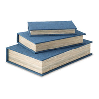 Jolly Decor Storage Box Set of 3, Blue Book Design, Black Velvet Lining  - BM318931