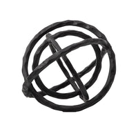 Lizy Sculpture Decor Set of 2 Interlocking Round Rings Black Cast Aluminium  - BM318932