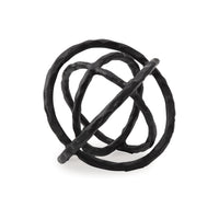 Lizy Sculpture Decor Set of 2 Interlocking Round Rings Black Cast Aluminium  - BM318932
