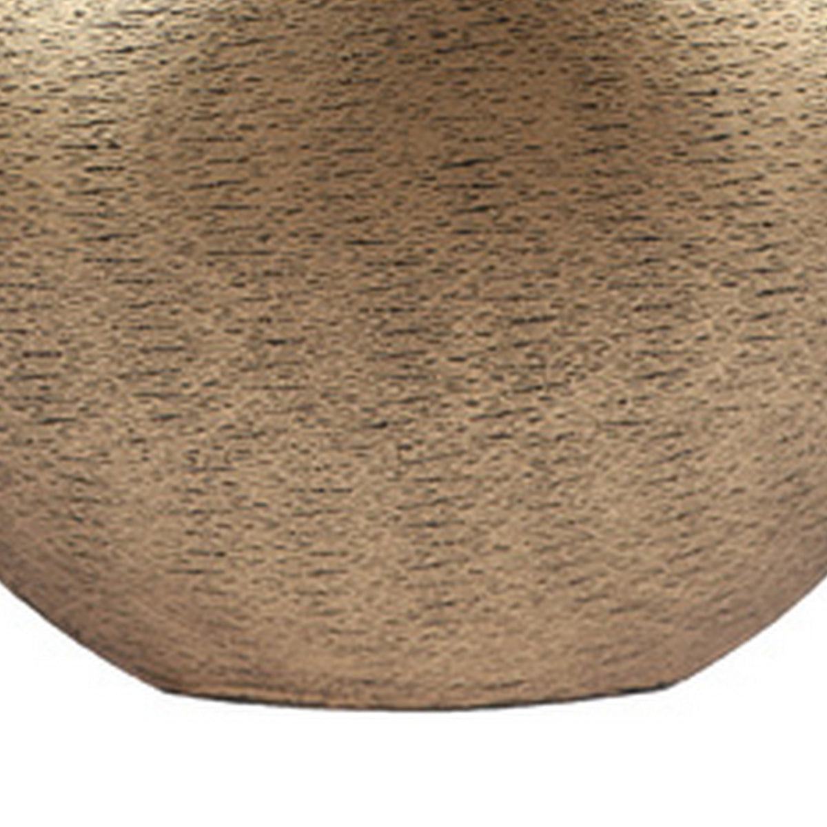 Bier Decor Vase, Curved Mouth, 16 Inch Round Metal Frame, Flat Base, Gold  - BM318936