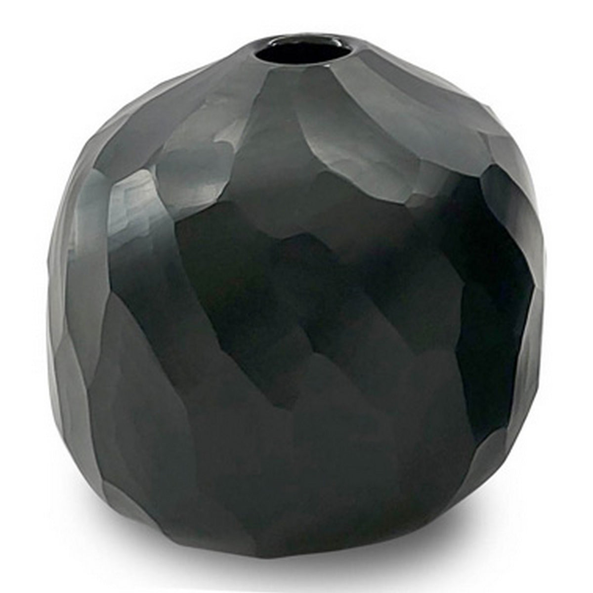 Fory Decorative Vase, Glass Frame, Narrow Mouth, Black Finish, 7 Inch  - BM318937