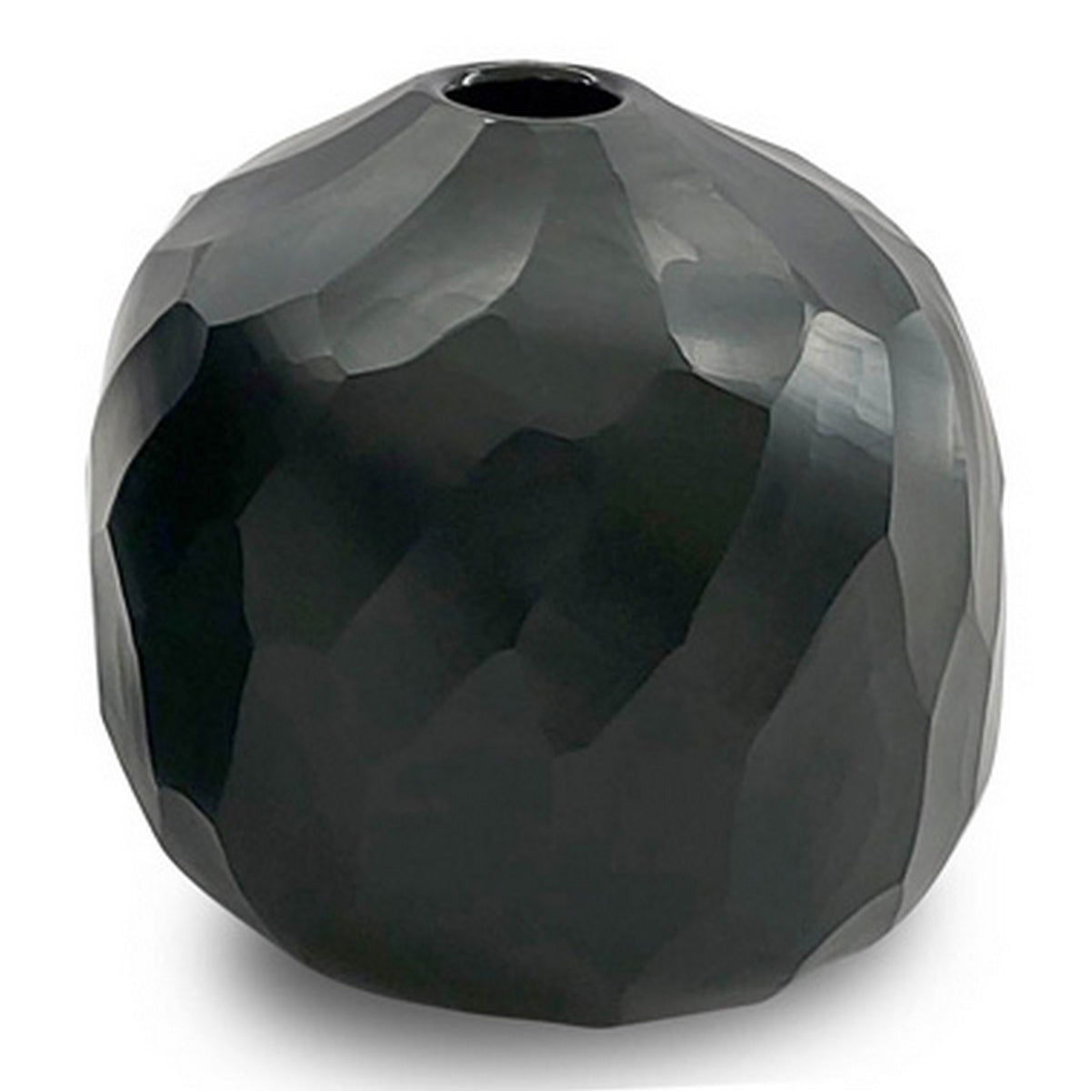 Fory Decorative Vase, Glass Frame, Narrow Mouth, Black Finish, 7 Inch  - BM318937