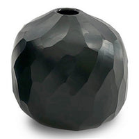 Fory Decorative Vase, Glass Frame, Narrow Mouth, Black Finish, 7 Inch  - BM318937