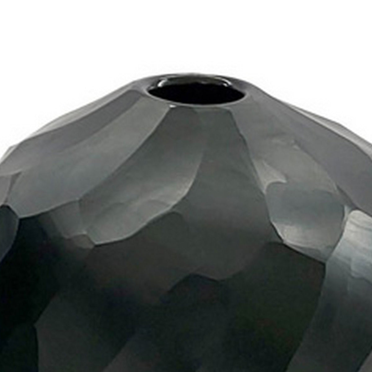Fory Decorative Vase, Glass Frame, Narrow Mouth, Black Finish, 7 Inch  - BM318937