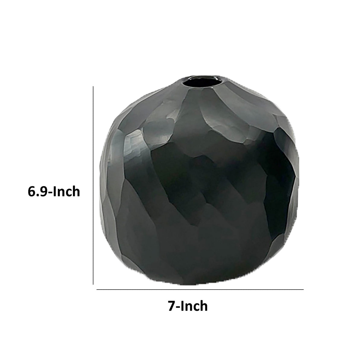 Fory Decorative Vase, Glass Frame, Narrow Mouth, Black Finish, 7 Inch  - BM318937