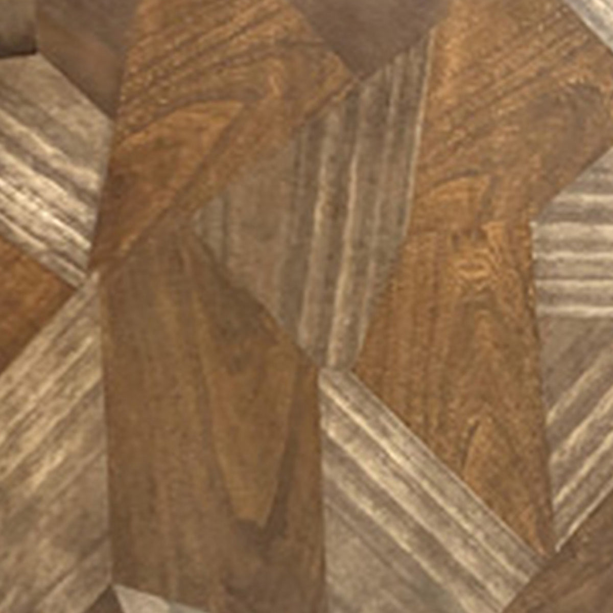 Hely Decorative Wood Tray, 27 Inch Square, Geometric Pattern, Brown Beige