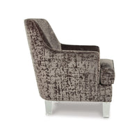 Gloria Accent Chair, Charcoal Brown Polyester Crushed Velvet, Clear Acrylic  - BM318941