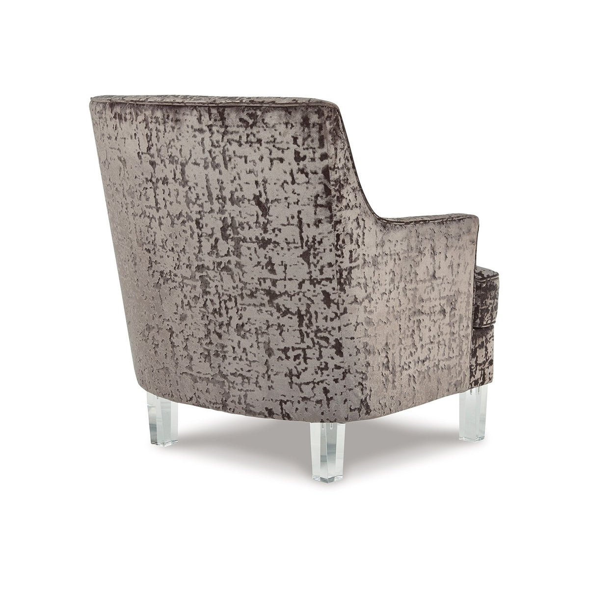 Gloria Accent Chair, Charcoal Brown Polyester Crushed Velvet, Clear Acrylic  - BM318941