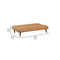 Sena Futon Convertible Sofa Bed Sleeper Couch, Light Brown Faux Leather  - BM318970