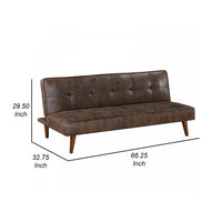 Sena Futon Convertible Sofa Bed Sleeper Couch, Dark Brown Faux Leather  - BM318971