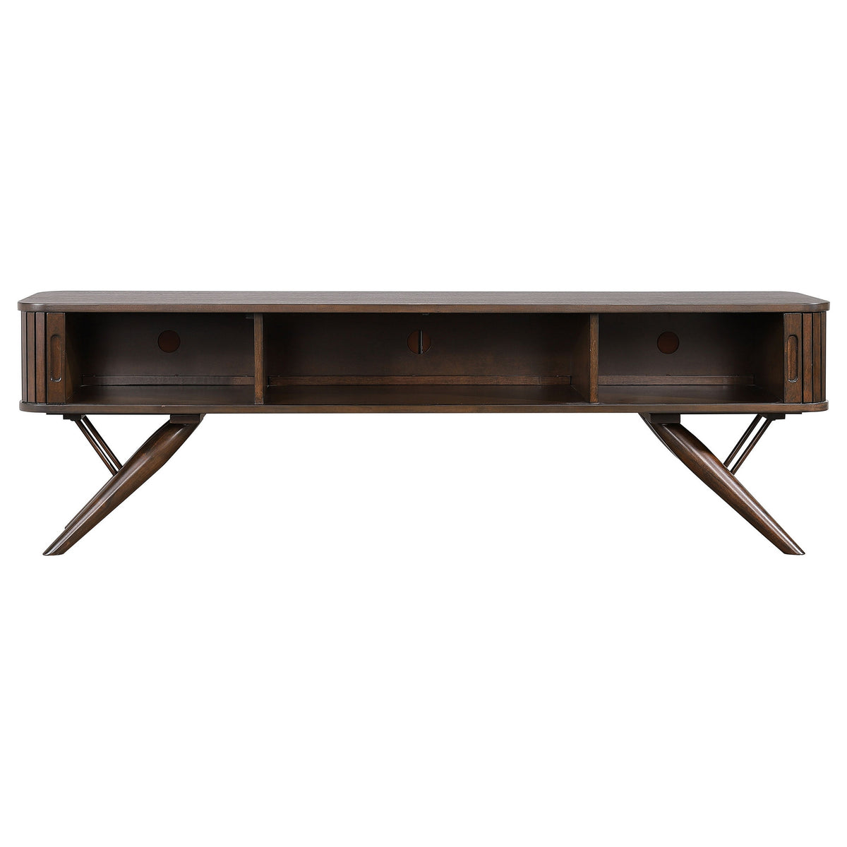 Simi TV Media Entertainment Console, Rectangular 71 Inch, Walnut Brown Wood  - BM318973
