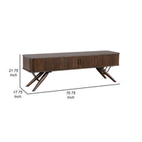 Simi TV Media Entertainment Console, Rectangular 71 Inch, Walnut Brown Wood  - BM318973