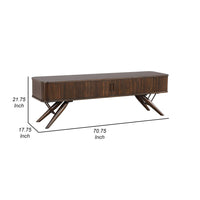 Simi TV Media Entertainment Console, Rectangular 71 Inch, Walnut Brown Wood  - BM318973