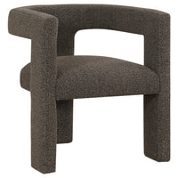 Hellen Accent Side Chair, Fully Upholstered Chocolate Brown Boucle Fabric  - BM318984