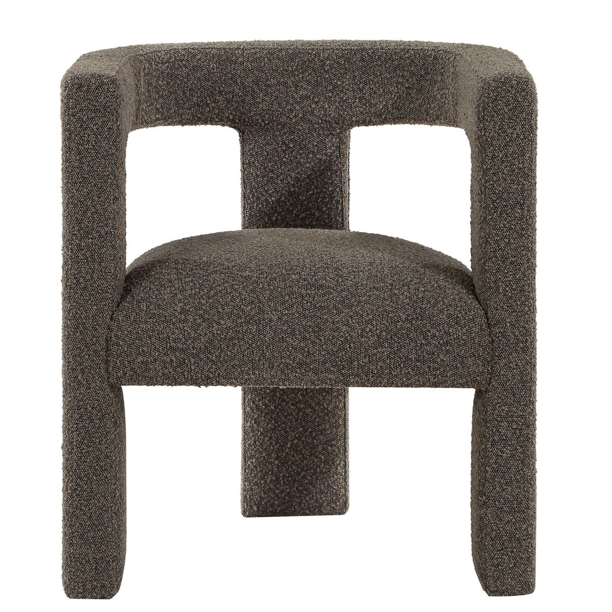Hellen Accent Side Chair, Fully Upholstered Chocolate Brown Boucle Fabric  - BM318984
