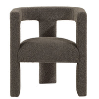 Hellen Accent Side Chair, Fully Upholstered Chocolate Brown Boucle Fabric  - BM318984