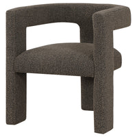 Hellen Accent Side Chair, Fully Upholstered Chocolate Brown Boucle Fabric  - BM318984