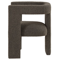 Hellen Accent Side Chair, Fully Upholstered Chocolate Brown Boucle Fabric  - BM318984
