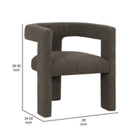 Hellen Accent Side Chair, Fully Upholstered Chocolate Brown Boucle Fabric  - BM318984