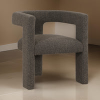Hellen Accent Side Chair, Fully Upholstered Chocolate Brown Boucle Fabric  - BM318984