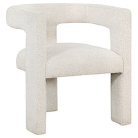 Hellen Accent Side Chair, Fully Upholstered in Soft White Boucle Fabric  - BM318985