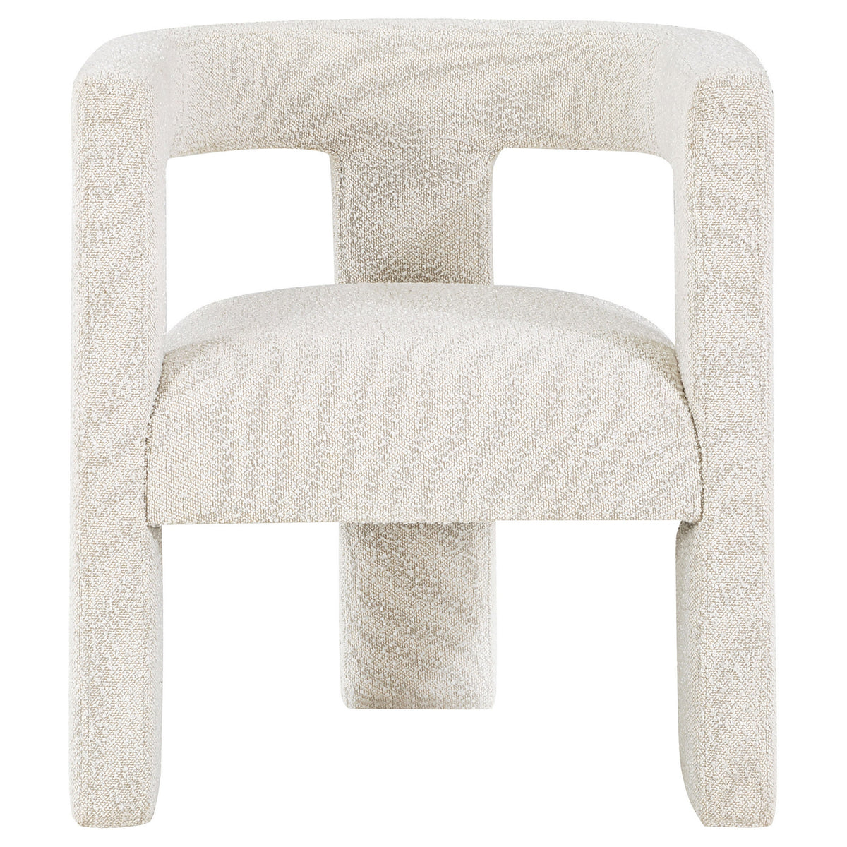 Hellen Accent Side Chair, Fully Upholstered in Soft White Boucle Fabric  - BM318985